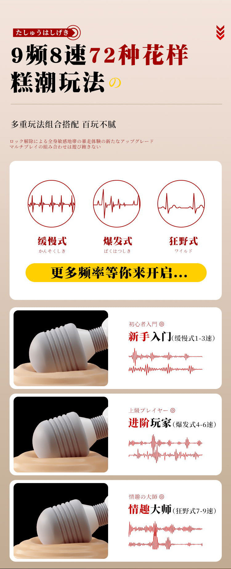 谜姬爱潮震动棒震动多种玩法女用器具液晶屏