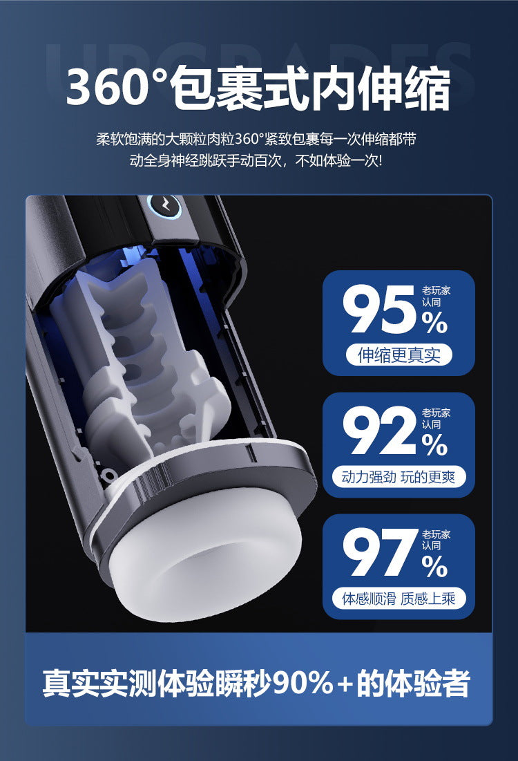 谜姬外星人飞机杯吮吸震动发音加温液晶男用成人情趣性用品